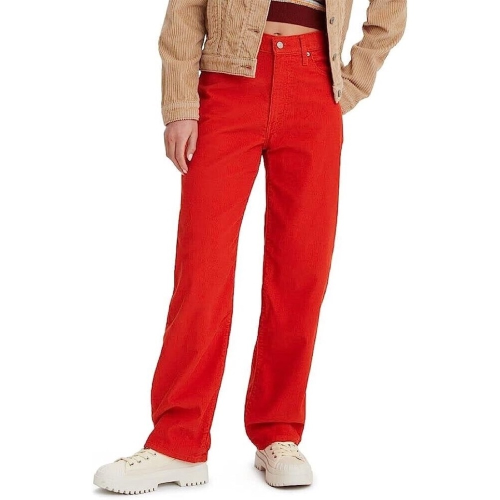NEW Levi's Corduroy '94 Baggy Jeans in Valiant Poppy Red-Orange Pants Size 31